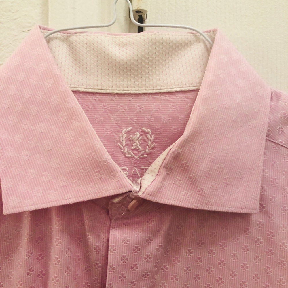 Bugatchi Pink Embossed Clover Small Pattern - image 2